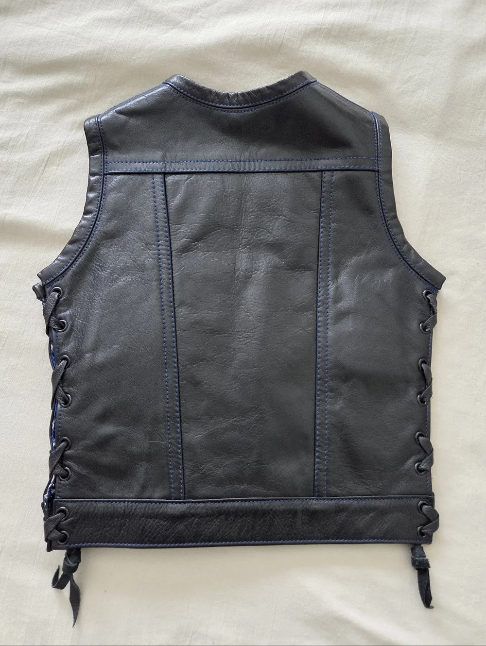 Espinozas Leather Custom Made Kids Biker Leather Vest 3/4T USA Made